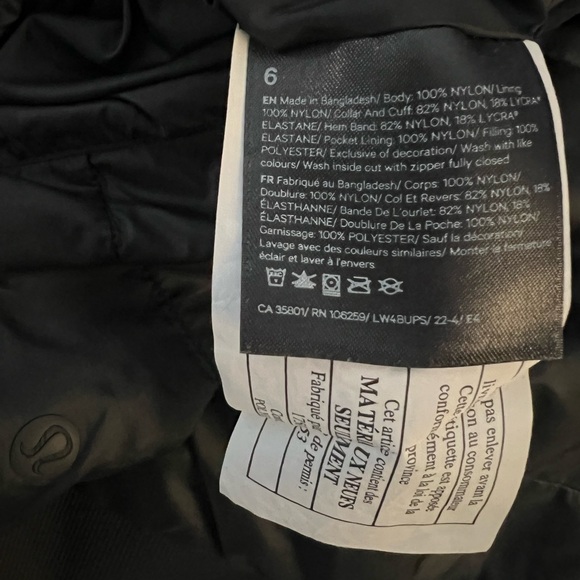 Lululemon Non-Stop Bomber Jacket Reversible Coat Black Release 2022 Size 6 - Picture 8 of 10
